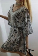 TU szyfonowa tunika jak sukienka z ozdobną aplikacją z koralikami