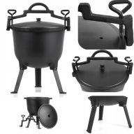 KOCIOŁEK ŻELIWNY 10L MYŚLIWSKI KESEL GARNEK NA OGNISKO GRILL PIECZONKI