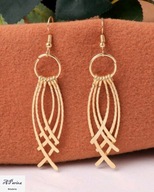 Kol0109 Kolczyki złocone z frędzlami