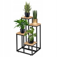 KWIETNIK STOJĄCY STOJAK METALOWY PÓŁKI NA KWIATY DONICZKI LOFT CRAFT CZARNY