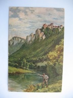 ZAGINIONY ŚWIAT MOŻE WRESZCIE COŚ DZIŚ ZŁOWIĘ WĘDKARZ przedw. POCZTÓWKA