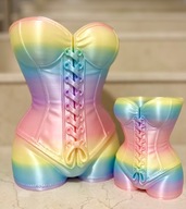 Doniczka Duża Gorset Osłonka 22 cm wysoka Figurka Kobieta Prezent Pastelowa