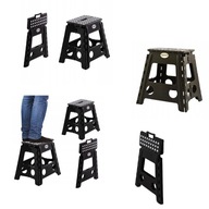 TABORET KRZESŁO PODEST SCHODEK SKŁADANY ANTYPOŚLIZGOWY CZARNY WYTRZYMAŁY