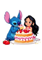 OPŁATEK CUKROWY LILO I STITCH WYDRUK CUKROWY lilo zestaw do dekoracji tortu