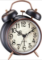ZEGAR STOŁOWY BUDZIK RETRO 10CM GŁOŚNY PODWÓJNY DZWONEK CICHY VINTAGE