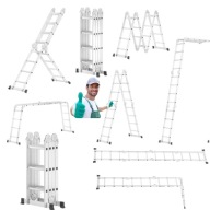 DRABINA ALUMINIOWA SKŁADANA WIELOFUNKCYJNA PRZEGUBOWA 450CM HIGHER 150KG
