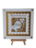 ZAWIADOMIENIA KOMUNIA UNIWERSALNE Z HOSTIĄ - K4 – ZŁOTO – BIEL