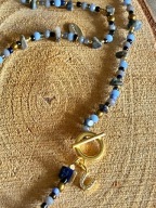 Naszyjnik handmade Sodalit literka U