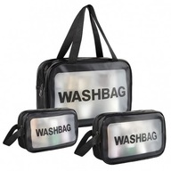 ZESTAW KOSMETYCZEK 3W1 PRZENOŚNA KUFERK 3 ROZMIARY CZERŃ