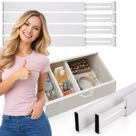 4x Organizer do Szuflady Seprator Regulowana Przegroda Bambus STABILNY