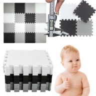 HIT GRUBA MATA EDUKACYJNA DLA DZIECI PUZZLE PIANKOWE 16SZT + OBRZEŻA XXL