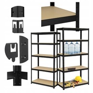 REGAŁ METALOWY DREWNIANY 180X60X40 175KG GARAŻ BEZ ŚRUB 5 PÓŁKI MAGAZYNOWY