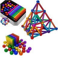 KLOCKI MAGNETYCZNE KULKI PATYCZKI NEOCUBE XXL 126SZT ZABAWKA ZESTAW PUDEŁKO