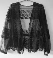 Goth punk rock glam czarne bolerko hafty na tiulu przepiękna 14