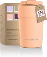 Kubek termiczny pomarańczowy 380ml izolacja szczelny do kawy herbaty i inne