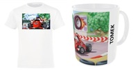 *Zestak* Koszulka Rajdek Wyścigówka i Kubek z Postacjami Rozmiar - 158