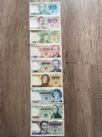 Zestaw oryginalne banknoty PRL od numizmaty / UNC 9 sztuk stan pierwszy