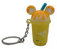 Brelok Do Kluczy Gumowy mango shake z donutami żółty kubek bubble tea