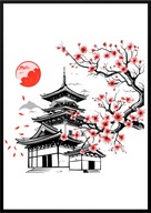 A2 PLAKAT OBRAZ JAPONIA AZJA KRAJ KWITNĄCEJ WIŚNI DOM JAPOŃSKI