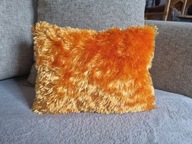włochata poduszka dekoracyjna * pomarańczowa * NOWA * 25x35