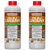 2xOLEJ LNIANY DO DREWNA NATURALNY OLEJ DO IMPREGNACJI PIĘLĘGNACJI DREWNA 1L