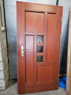 DRZWI Zewnętrzne Mahoniowe Drewniane Wejściowe 105x210cm