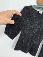 238 czarny M Next nowoczesny metaliczny włochaty ciepły uroczy