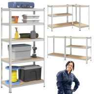 REGAŁ MAGAZYNOWY DO GARAŻU SPIŻARNI WARSZTATU METALOWY WCISKANY 180X75X30