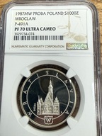 1000 zł Wratislavia Wrocław 1987 NGC PF70 MAX NOTA IDEAŁ RARYTAS bez patyny