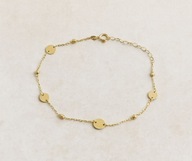 ELEGANCKA ZŁOTA BRANSOLETKA DAMSKA Z KRĄŻKAMI 585 1,67 g + GRATIS