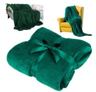 KOC POLAROWY GRUBY CIEPŁY MIĘKKI 200X220 CM NARZUTA NA ŁÓŻKO SOFĘ ZIELONY