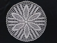 Serweta serwetka szydełkowa biała 43 cm