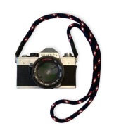 Pasek do aparatu bawełna czarny z wzorem