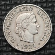 *SZWAJCARIA [0614] *10 rappenów 1928 Konfederacja Szwajcarska, Liście dębu