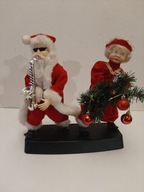 ŚWIĘTY MIKOŁAJ i Mikołajowa DUŻY RUSZAJĄCY SIĘ GRAJĄCY DEKORACJA WYSTAWOWY