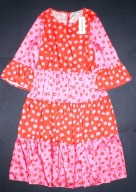 TWISTED WUNDER_Piękna SUKIENKA_czerwień róż kwiaty falbany METKA DUŻA_48