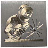 Tabliczka z Twoim logo stal nierdzewna gr 0.6mm 30x30mm grawer złoty 20szt