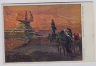 W. Kossak lata 30 Napoleon patrzy SFINKS i 1798r zdobywa EGIPT x988