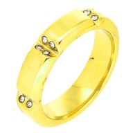 50450 Pierścionek stal chirurgiczna średnica 20 mm obrączka z cyrkoniami