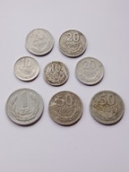 Monety PRL lata 60-te, 1zł, 50, 20, 10 gr, osiem sztuk z prywatnej kolekcji