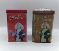Dwie (2) puszki z metalu - stare - Droste Cacao - Droste & Co Haarlem