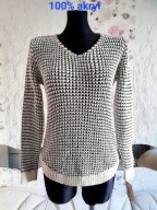 SWETER CIEPŁY PEPITKA PEPITKĘ PEPITĘ PRĄŻKOWANY miły miluyki na jesienne