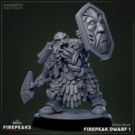 Firepeak Dwarf 1 - Firepeaks - figurka RPG DnD D&D - druk 3D 14K