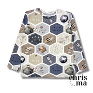 Chrisma Koszulka dziecięca Kosmos Planety Bluzka z długim rękawem 116 6 lat