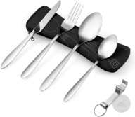 SZTUĆCE KEMPINGOWE PODRÓŻNE NÓZ WIDELEC ŁYŻKA ZESTAW NIEZBĘDNIK TURYSTYCZNY