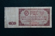 Banknot Polska 5 złotych ser AR 1948 rok !!!