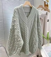 sweter damski szary prosty damski ciepły rozmiar M