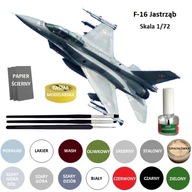 Model samolotu do sklejania F-16 Jastrząb, polska wersja + farby....