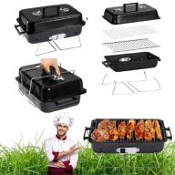 GRILL GRIL WĘGLOWY PRZENOŚNY TURYSTYCZNY SKŁADANY WALIZKA POJEMNY BBQ