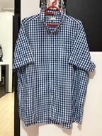 O Koszula Dressmann delikatna tkanina biel niebieski krata kieszeń duża 3XL